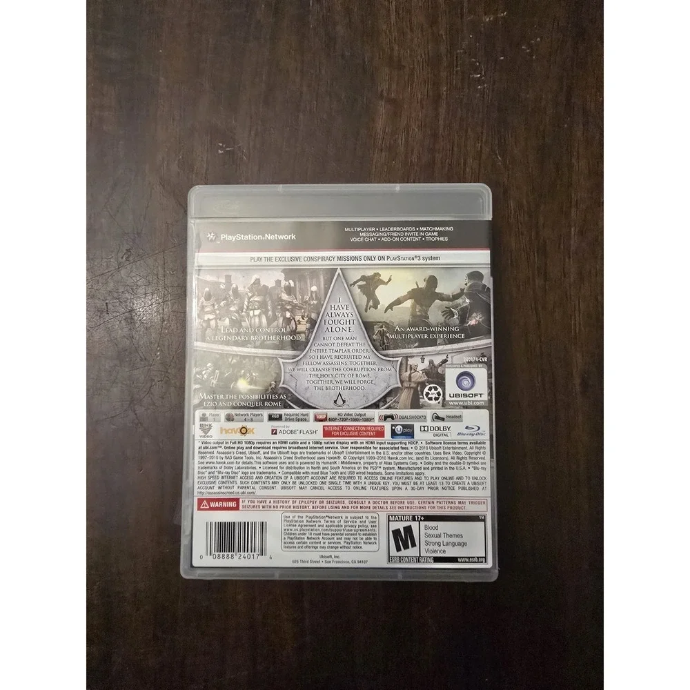 Assassins Creed Brotherhood (Sony PlayStation PS3, 2010) CIB & Tested